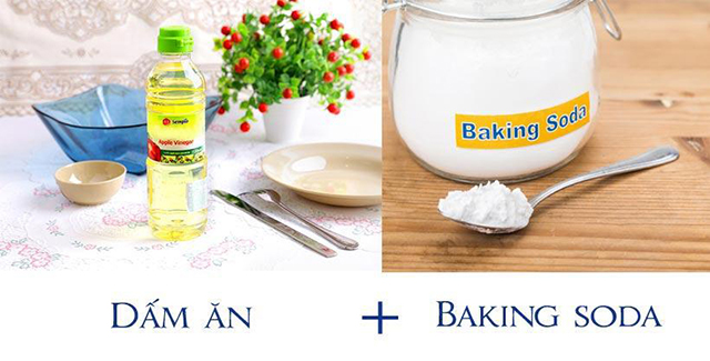 baking soda và giấm